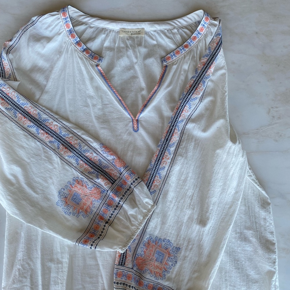Lovestitch White Bohemian Top Small